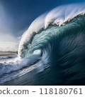 Image of a giant tsunami 118180761