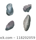 Watercolor illustration of sea stones. Hand drawn, isolated on a white background 118202059