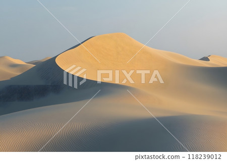 Sand dunes in desert. Generative AI. 118239012