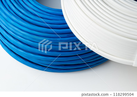 Spools of Electrical Wire on White Background 118299504