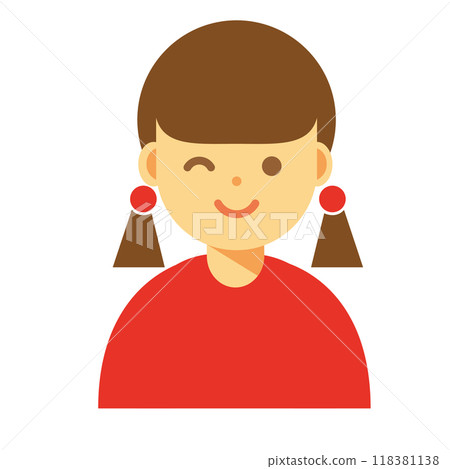 Illustration of a woman winking 118381138