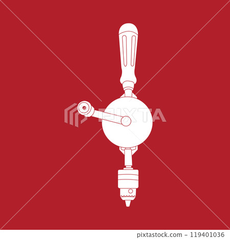 Wood drill icon 119401036