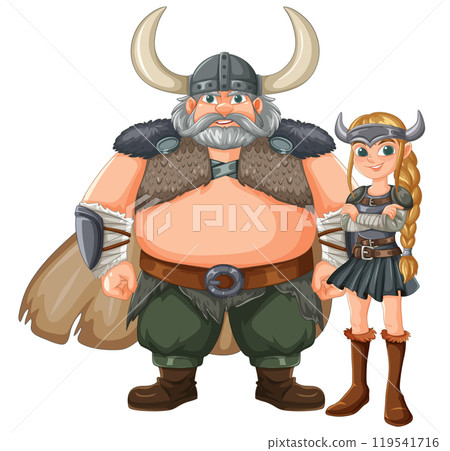 Viking Warriors Standing Together 119541716