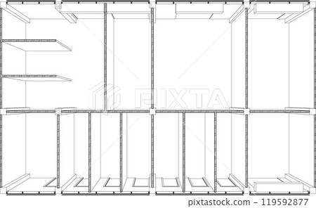 3D illustration of building project 119592877