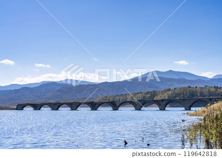 北海道上士幌町，秋日晴朗的舊國鐵志幌線 Taushubetsu 河大橋 119642818