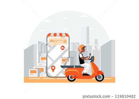 Fast Delivery By Scooter 119810482