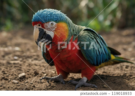 Colorful parrots in the jungle 119018933