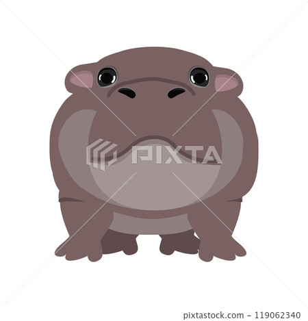 Cute cartoon animal little hippopotamus 119062340