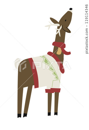 Festive Reindeer Wearing Cozy Sweater 119114346