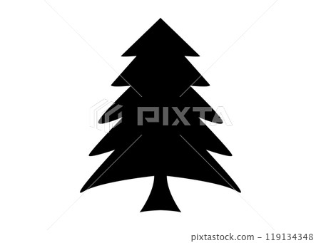 Simple illustration, vector material, silhouette of a Christmas tree 04 119134348