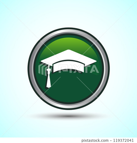 Graduation Hat Icon Design Illustration, Academic Cap Icon For Apps and Websites, Button Design 119372041