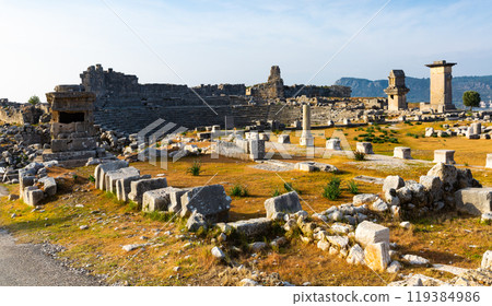 Ruins of antique theater of Xanthos, Turkey 119384986