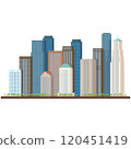 City building skyline, cityscape view vector icon 120451419