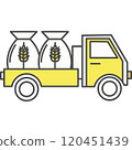 Transportation of wheat grain on delivery truck vector icon 120451439