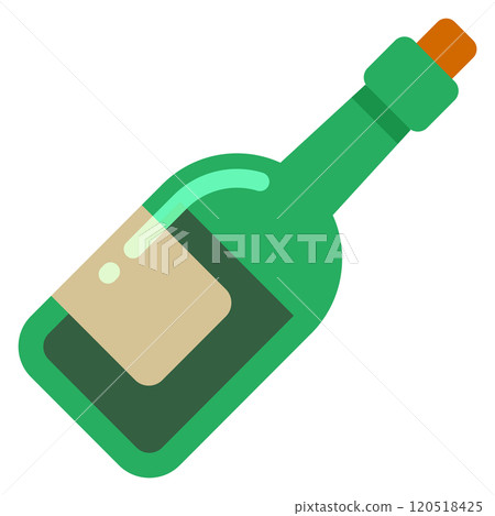 Alcohol glass bottle cartoon icon. Wine symbol 120518425