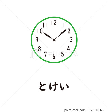 Japanese Hiragana Series - Clock - Hiragana with "to" 120601680