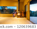 Twilight Fireside at mountain house 120639683