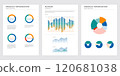 Coverage audience data charts in color. Vector elements charts. 120681038