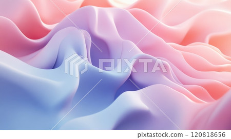 3D Abstract Waves In A Soft Pastel Color 120818656