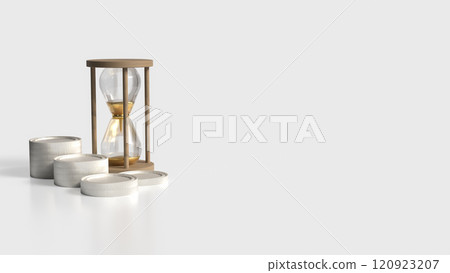 The Sand clock and coins for Business concept 3d rendering. 120923207