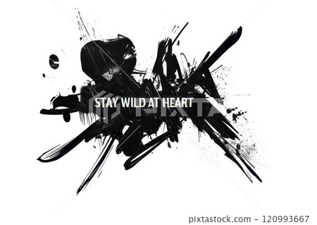 STAY WILD AT HEART! graffiti lettering, typography handwriting font, spray wall art text design 120993667