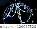 Crystal beads hanging disco garland shining on dark background. Christmas, New Year 2025 120027528