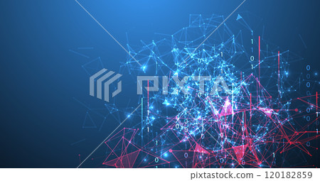 Big Data futuristic, technology light design. Vector datum digital background. Illustration innovation of data system. Hand drawn illustration. 120182859