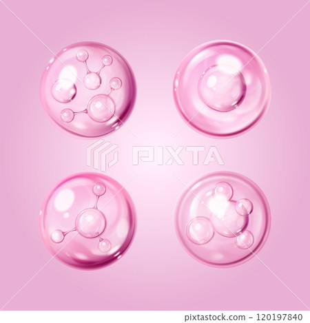 3d skin serum drop. Pink collagen water or oil 120197840