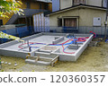 Foundation work for water supply pipes and drainage pipes for the foundation of new houses 120360357