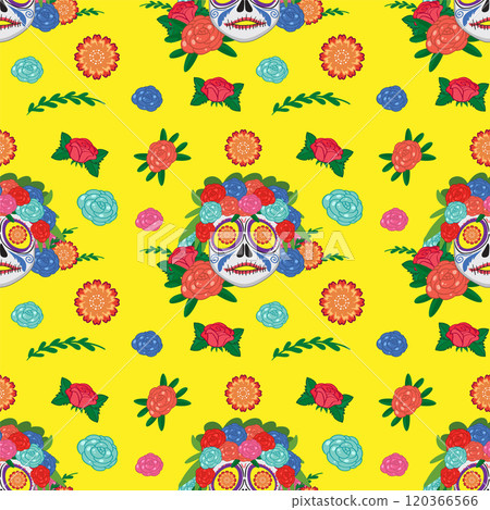 Colorful Day of the Dead Pattern 120366566