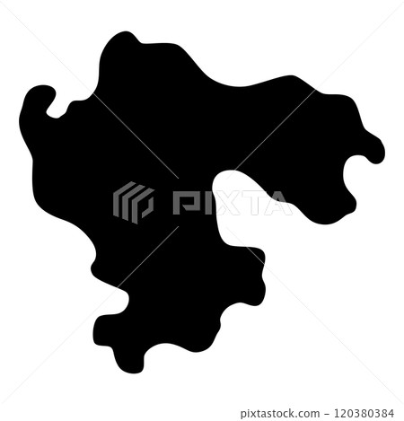 Paint blot icon. Splash for design use. Grunge shape. Dirty stain or silhouette. Black ink splash 120380384