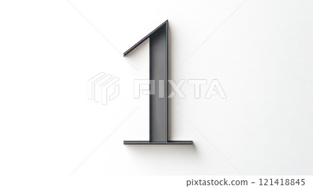 Number one sign representing first place on white background 121418845