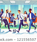 A free workplace where you can play soccer 121556507