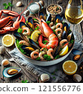 Mouthwatering seafood dishes 121556776