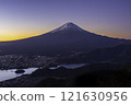 Fuji at dawn from Shindo Pass in winter 121630956