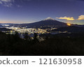 Fuji at dawn from Shindo Pass in winter 121630958