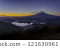 Fuji at dawn from Shindo Pass in winter 121630961