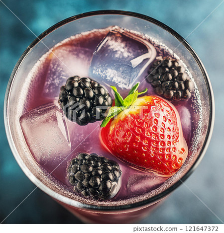 Vibrant Berry Cocktail Refreshment Delight 121647372