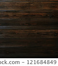 A square background image of horizontal rows of dark tan planks with wood grain 121684849