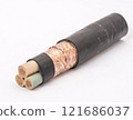 Cross section of high-voltage cable, polymer insulation  121686037