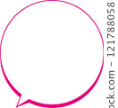 Simple round three-dimensional speech bubble pink 121788058