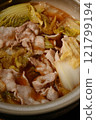 Chinese cabbage and pork belly hotpot 121799194