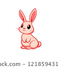 Cute little bunny on white background 121859431