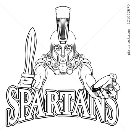 Spartan Woman Ice Hockey Sports Team Mascot 121052670