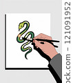 2025, agricultural new year, snake year model, 12th birthday snake ink brush style background 121091952