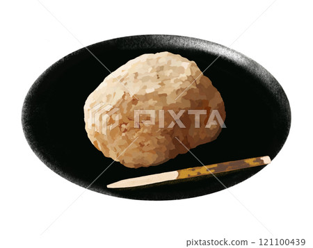 1 piece of Ohagi (soybean flour) with plate 121100439