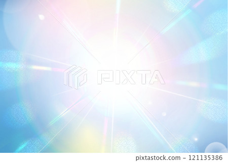 Lens flare, sunlight sparkling simple gradient background wallpaper illustration texture [blue, light blue] 121135386