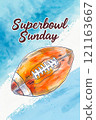 Text Superbowl Sunday with football  121163667