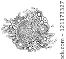 Floral Mandala Pattern 121173327