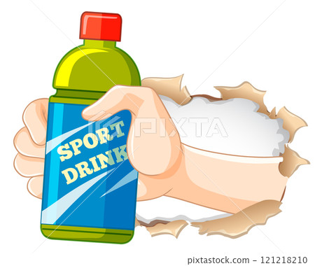 Hand Holding Sport Drink Bottle 121218210